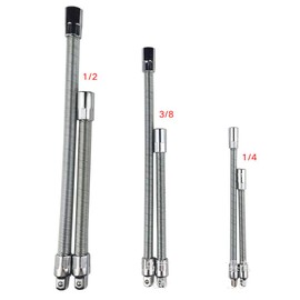 Extension Ratchet Wrench Socket Wrench Extension Rod Hand Tool Flexible Square Extensions 1/4 Inch 3/8 Inch 1/2 Inch Flexible Extension with Socket Wrench (1/4 inch, 150 mm)