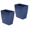 iDesign Small Plastic Bathroom Trash Can, Slim Rectangle Garbage Bin
