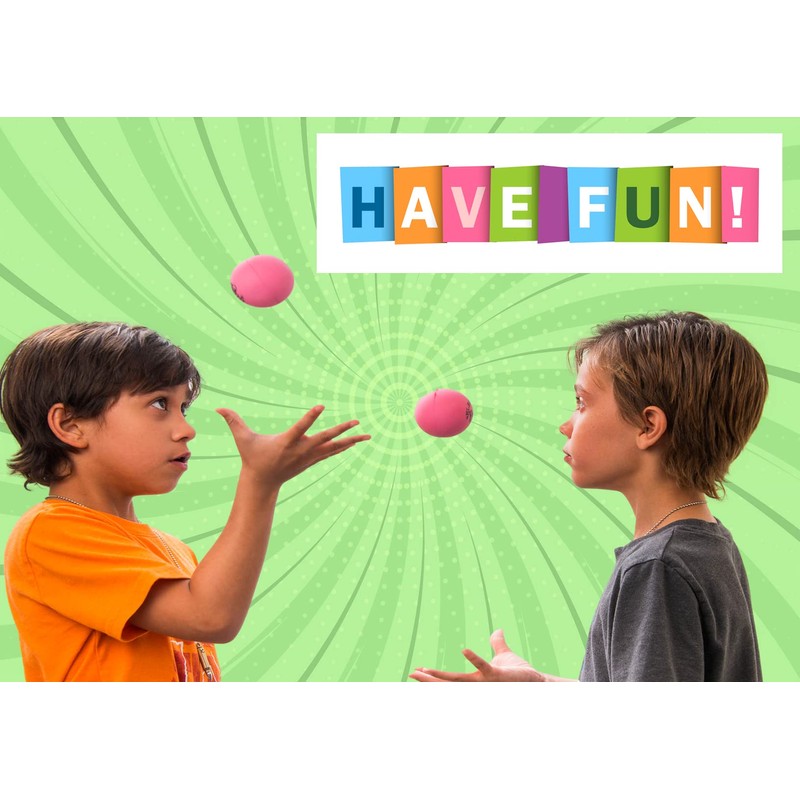 JA-RU Hi-Bounce Pinky Ball (2 Pack). Rubber Bouncy Balls for