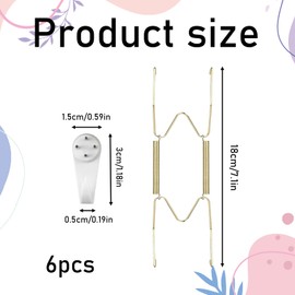 Cloudlink 6PCS Plate Hangers for Walls Not Easily Break or Deform Plate Hanger Durable Good Flexibility Wall Plate Hangers for Walls Invisible Plate Hangers W Shaped Spring Hook Holder Decorative