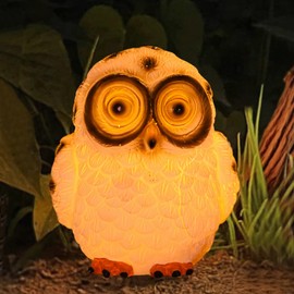 XIHXWL Solar Owl Garden Ornaments Light - Waterproof Glowing Owl Figurine - Outdoor Solar Garden Statue for Yard, Lawn, Patio, Balcony Decor