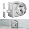 Ranbo Frameless Pull Push Door Floor/Top Bolt Lock, No-Drill, 304