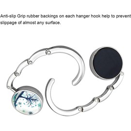 FOME FOME Handbag Hanger, Set of 3 Foldable Purse Hook Purse Table Hook Holder Flower and Tree Pattern Bag Hanger Hook 3.54x1.77in Mixed Color