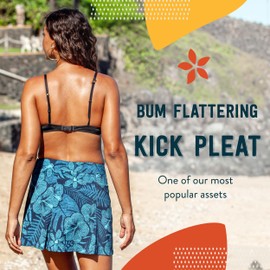 RipSkirt Hawaii Length 1 - Wrap Skirt for Women - Quick Dry Swim Cover-Up with Side Pocket - Lightweight for Beach and Travel and Casual Wear (Maui Moonlight, XL 16-18)