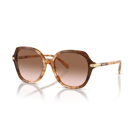 Coach HC8377U Universal Fit Sunglasses, Caramel Snow Tortoise Gradient/Brown Pink Gradient, 55 mm