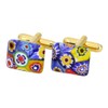 GlassOfVenice Murano Glass Millefiori Rectangular Cufflinks