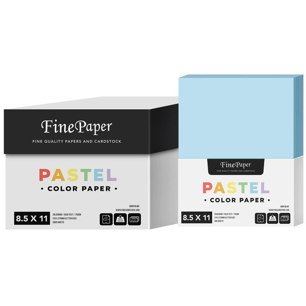Blue Pastel Colored Paper – 8.5" x 11" (Letter Size)