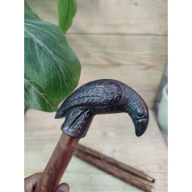 HEAD Antique Style Brass Raven Black Crow Head Handle For Designer Walking Cane Stick