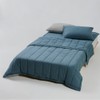 jaju [JAJU] Cotton Washed Pigment Quilted Blanket_SS_Teal Blue