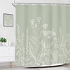 Riyidecor Sage Green Floral Wildflower Shower Curtain for Bathroom Decor