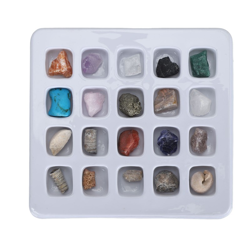20pcs Rock Stone Colletction Kit for Boys Girls Exquisite Science