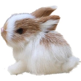 Mini Realistische niedliche Plüschkaninchen lebensechte Tier Osterhase Simulation Modell Geburtstagsgeschenk Stofftiere und Teddybären Pelzhase Figur