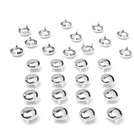 200pcs Nailheads Round Dome Studs Rivet Metal Punk Spikes Spots for Punk Rock Leather Craft Clothes Belt Bag Shoes Decorations (10mm) (Silver)