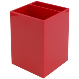 JAM PAPER Plastic Pen Holder - Red - Desktop Pencil Cup - Sold Individually