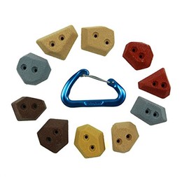 Atomik Rock Climbing Holds Set of 10 Small Angled Footholds in Assorted Earth Tones