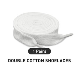 NDTEZUGT 10MM Shoelaces for Vans Old Skool Classic Skate Shoes, 3/8" Wide Flat Cotton Athletic Shoe Laces Replacement Strings, White, 39"/100cm