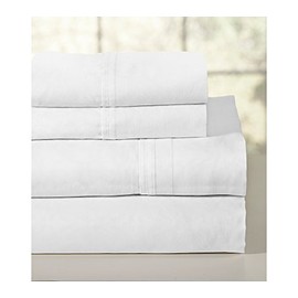 Lullaby Bedding 200 Thread Count Combed Cotton Sheet Set King, White