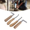 4pcs Hoof Knife Carbon Steel Wooden Handle Left and Right