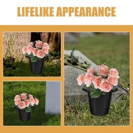 HANABASS Cemetery Grave Vase Inserts: 8pcs 16 Holes Cemetery Flowers Holder Graveside Bracket Memorial Day Grave Decorations Cemetery Vases for Graveyard Flower Marker