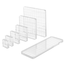 CORHAD 7pcs Acrylic Stamp Block Transparent DIY Craft Accessory with Lines for Easy Planning and Design Durable Material for Scrapbooking and Card Making
