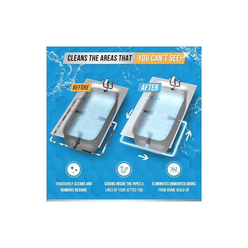 Jetted Tub Cleaner Bathtub Tabs - 12 ACTIVE Cleaning Tablets,