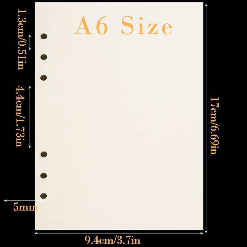 180 Sheets A6 Refill Paper Lined, BetterJonny Refillable Refill Paper