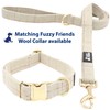 Fuzzy Friends Beige Wool Collar. A hypoallergenic, designer dog collar