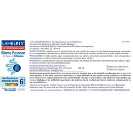Lamberts Biome Balance for Antibiotics – Saccharomyces Boulardii Supplement – Supports Gut Balance During Antibiotic Use and Travel – 30 Vegan Capsules