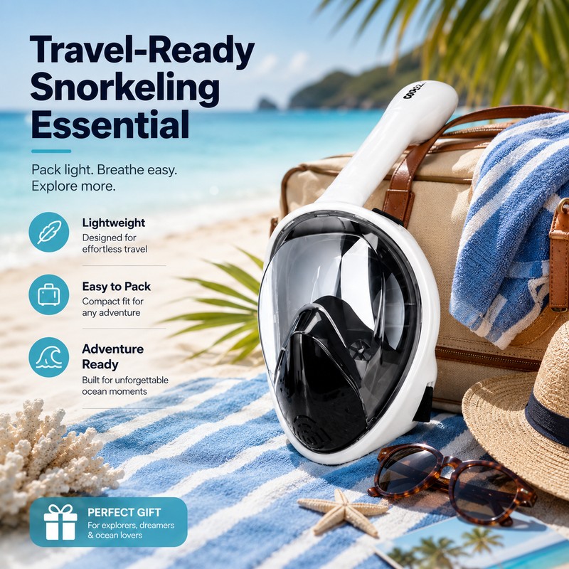 Full Face Snorkel Mask for Adults – Anti-Fog Wide View