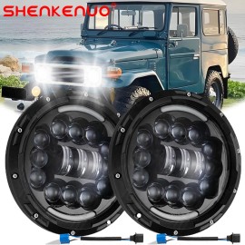 SHENKENUO Pair 7" LED Headlight For TOYOTA LAND CRUISER FJ40 FJ45 FJ50 FJ55 FJ60 FJ62 FJ70