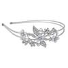 Lux Accessories Silver Tone Crystal Rhinestone White Flower Floral Coil