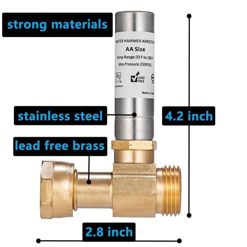 (2 Pack) Lidertik Water Hammer Arrestor Washing Machine 3/4 Absorb