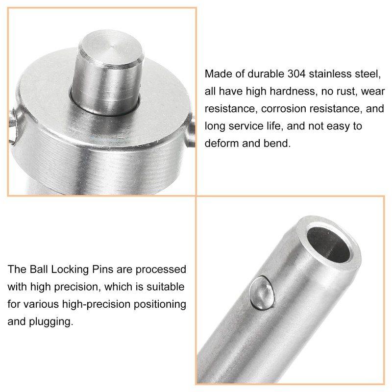 sourcing map Ball Locking Pins with Button Handle, 6mm Pin