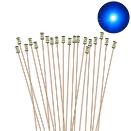 Evemodel C0603B 20pcs Pre-soldered micro 0.1mm Copper Wired BLUE SMD Led 0603 NEW
