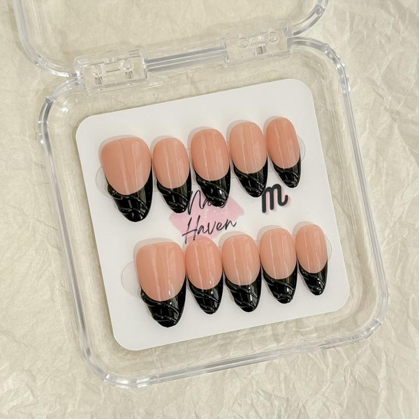 NailHaven｜ French Tip Collection｜ Press-On Nails - 10 Pcs Handmade