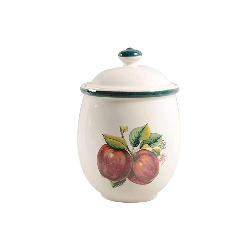 China Pearl Apples Large Canister & Lid