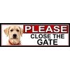 SHAWPRINT Yellow Labrador PLEASE CLOSE THE GATE METAL GATE SIGN