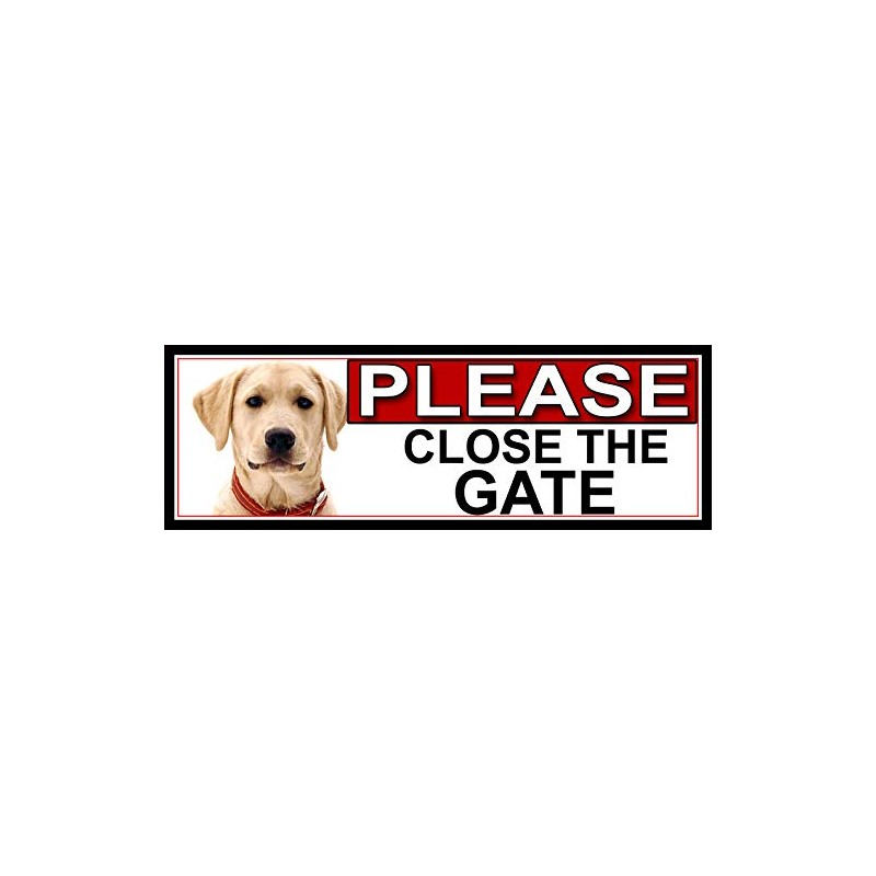 SHAWPRINT Yellow Labrador PLEASE CLOSE THE GATE METAL GATE SIGN