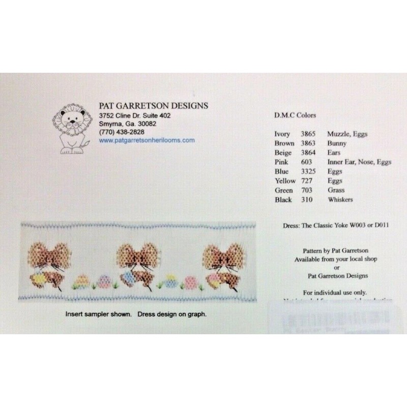 PAT GARRETSON SMOCKING PLATE #158 THE EASTER BUNNY