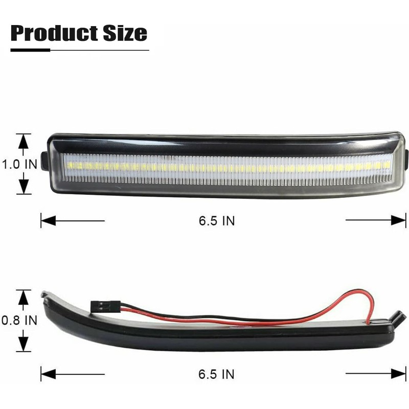 GTINTHEBOX Clear Lens White Led Side Mirror Marker Turn Signal