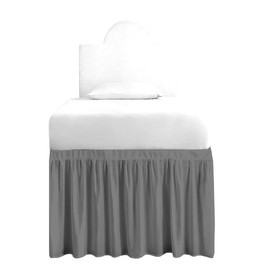 1000 Series College Dorm Room Bedskirts Twin XL Extra Long Ruffled with Split Corner Elegant Design Premium Brushed Microfiber Tailored Drop Easy Care Wrinkle Free - Twin-XL - 30" Drop, Dark Grey