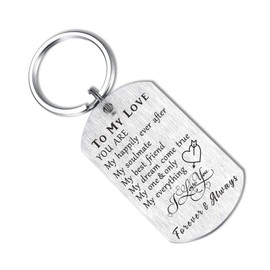 CPLJW Soulmate Anniversary Valentine Wedding Keychain Gifts for Love Husband Wife Girlfriend Boyfriend Birthday Christmas Keychain Present