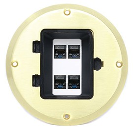 RiteAV - 4 Port Cat5e Ethernet Floor Box - Gold