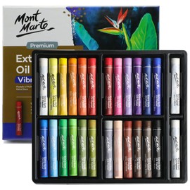Mont Marte Extra Soft Oil Pastels 26pc, Assorted Bright Colors, Vibrant and Buttery, Versatile Art Pastels for Blending, Layering & Shading, Ideal for Art, Craft, Coloring and Sketching