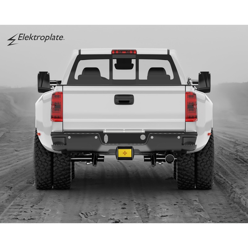 Elektroplate New Mexico State Flag All Metal Black Hitch Cover