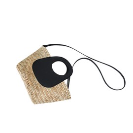 YYW Summer Beach Totes Bags for Women Straw Crossbody Bag Hand Weave Shoulder Bag Bohemia Hobo Bag (1-Black)