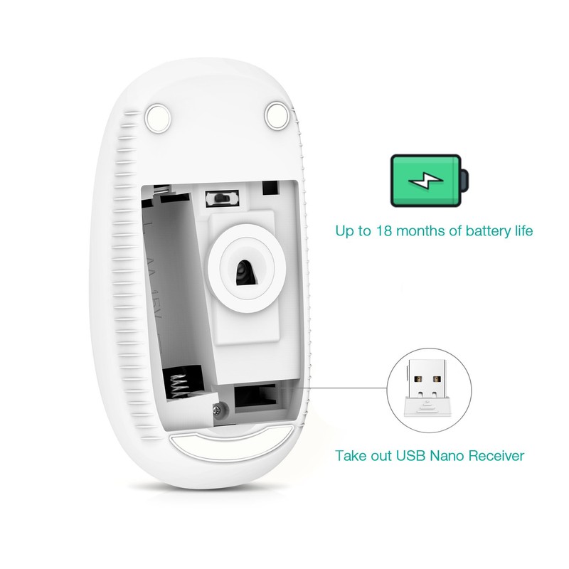 VssoPlor Wireless Mouse, 2.4G Slim Portable Computer Mice with Nano