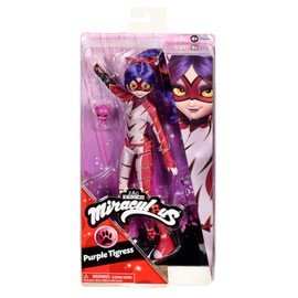 BANDAI Miraculous Ladybug and Cat Noir Toys Purple Tigress Fashion Doll Articulated 26 cm Purple Tigress Doll with Accessories and Miraculous Kwami Purple Tigress Figure Miraculous Dolls