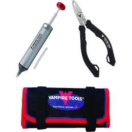 VamPLIERS VT-001-S2TP8 - VamPLIERS 5" Mini Pliers + Solder Sucker + 8" Tool Pouch Bundle