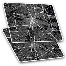 Rectangle Stickers (Set of 2) 10cm - Houston Texas USA Urban Map Fun Decals for Laptops,Tablets,Luggage,Scrap Booking,Fridges, #13262